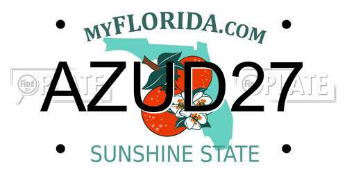 AZUD27 Florida License Plate