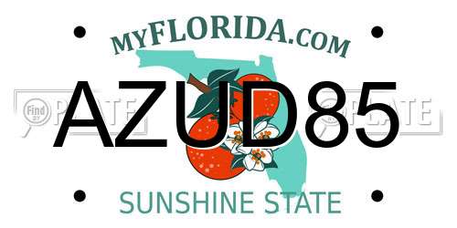 AZUD85 Florida License Plate