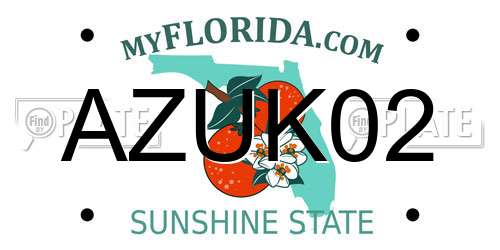 AZUK02 Florida License Plate