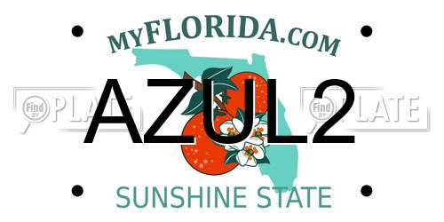 AZUL2 Florida License Plate
