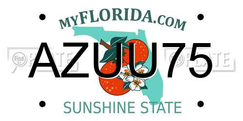 AZUU75 Florida License Plate