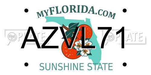 AZVL71 Florida License Plate
