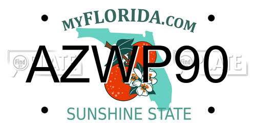 AZWP90 Florida License Plate