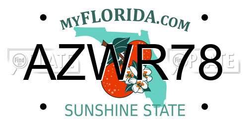 AZWR78 Florida License Plate