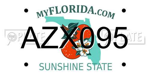 AZX095 Florida License Plate
