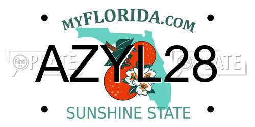 AZYL28 Florida License Plate