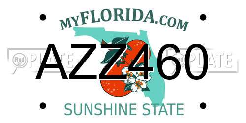 AZZ460 Florida License Plate