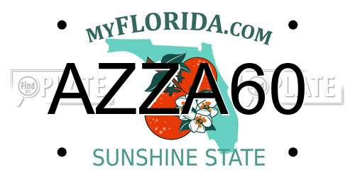 AZZA60 Florida License Plate