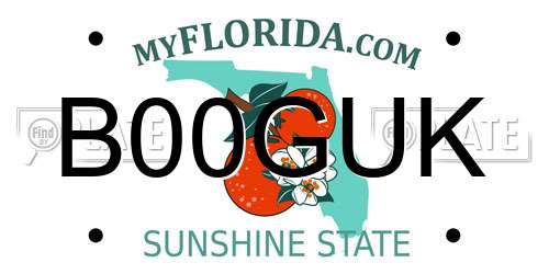 B00GUK Florida License Plate