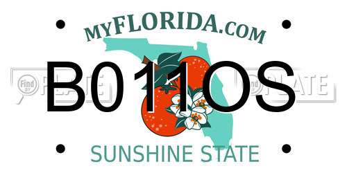 B011OS Florida License Plate