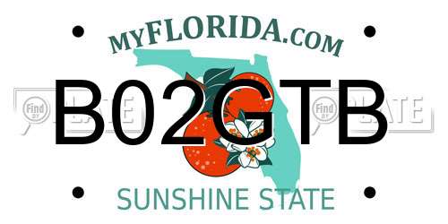 B02GTB Florida License Plate