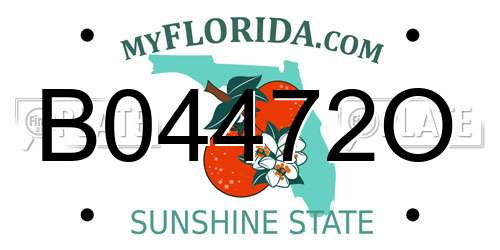 B04472O Florida License Plate