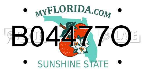 B04477O Florida License Plate
