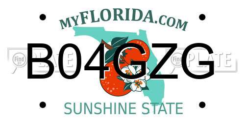 B04GZG Florida License Plate