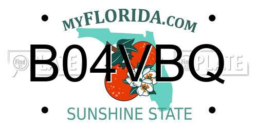 B04VBQ Florida License Plate
