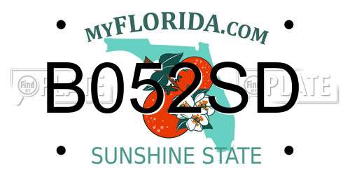 B052SD Florida License Plate