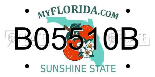 B05510B Florida License Plate