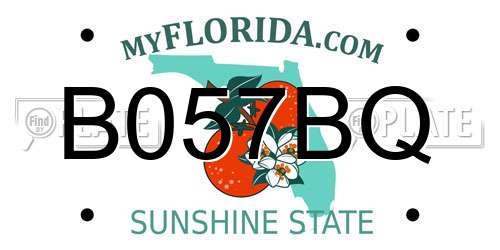 B057BQ Florida License Plate