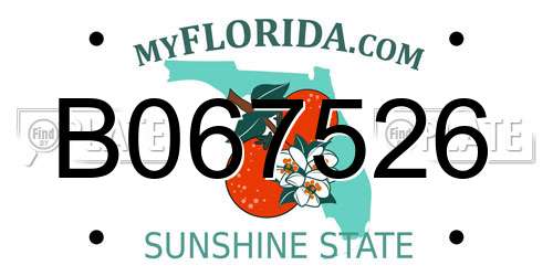 B067526 Florida License Plate