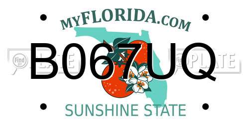 B067UQ Florida License Plate