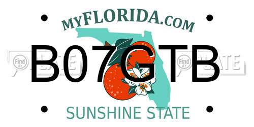 B07GTB Florida License Plate