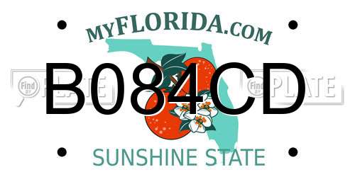 B084CD Florida License Plate