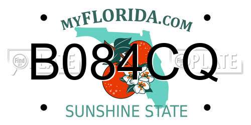 B084CQ Florida License Plate