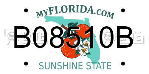 B08510B Florida License Plate