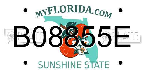 B08855E Florida License Plate