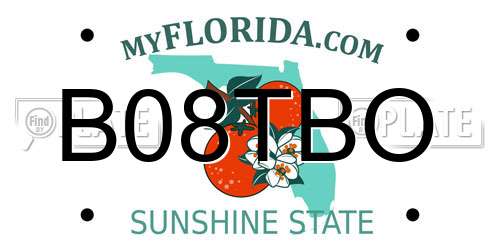 B08TBO Florida License Plate