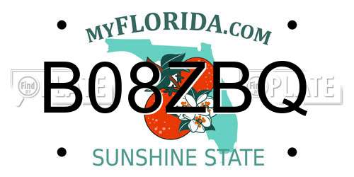 B08ZBQ Florida License Plate