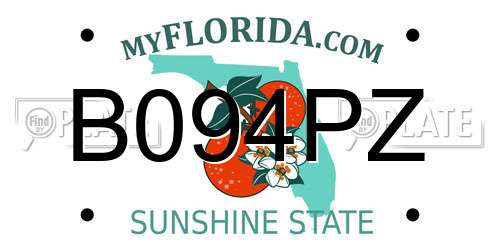 B094PZ Florida License Plate