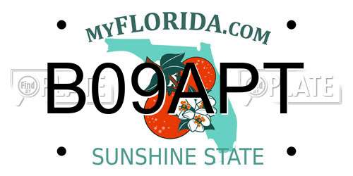 B09APT Florida License Plate