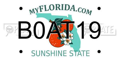 B0AT19 Florida License Plate
