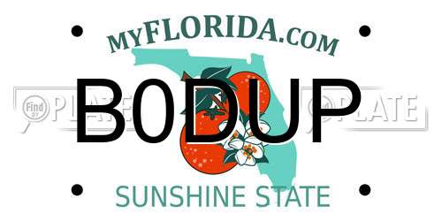 B0DUP Florida License Plate