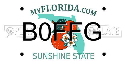 B0FFG Florida License Plate