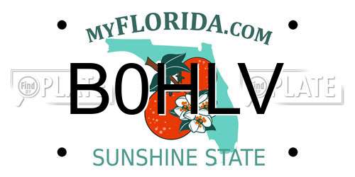B0HLV Florida License Plate