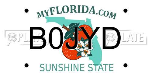 B0JYD Florida License Plate