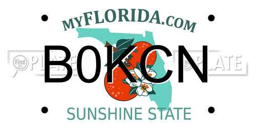 B0KCN Florida License Plate