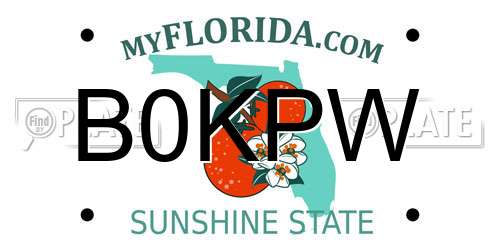 B0KPW Florida License Plate