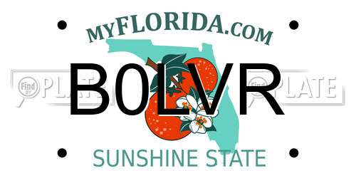 B0LVR Florida License Plate