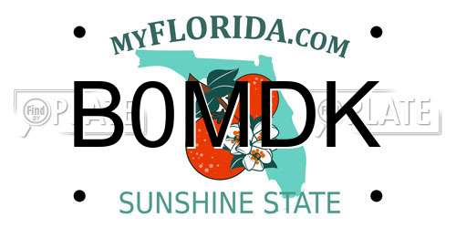 B0MDK Florida License Plate