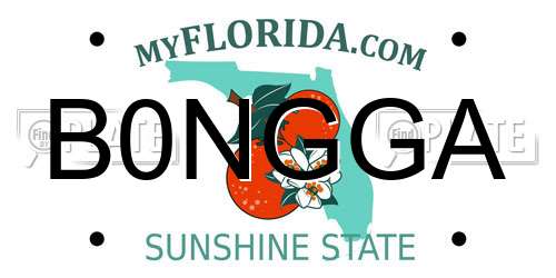 B0NGGA Florida License Plate