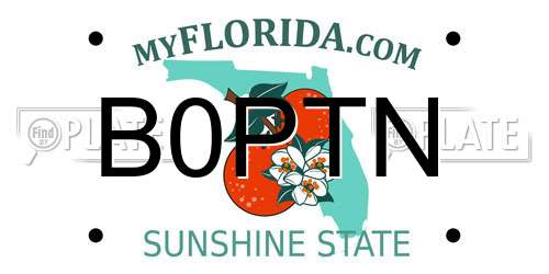 B0PTN Florida License Plate
