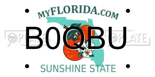 B0QBU Florida License Plate