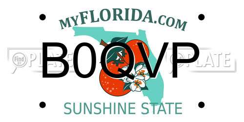 B0QVP Florida License Plate