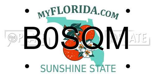 B0SQM Florida License Plate