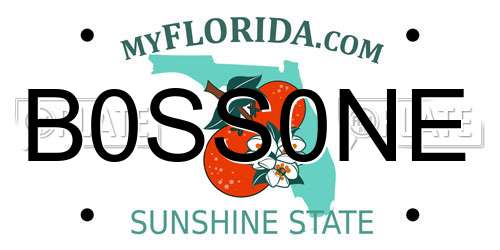 B0SS0NE Florida License Plate