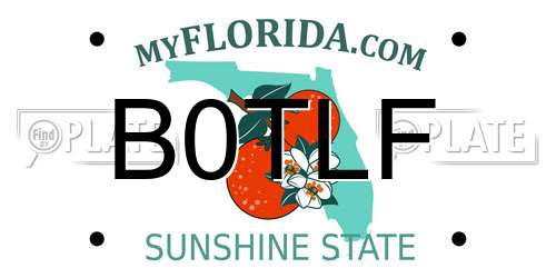 B0TLF Florida License Plate