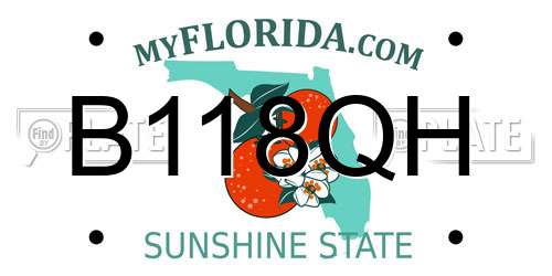 B118QH Florida License Plate